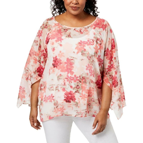 Calvin Klein Floral Print  blouse - Picture 1 of 2